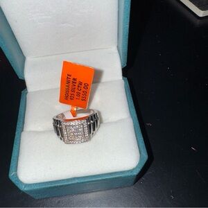 Silver Men's Ring with 1 ctw of moissanite